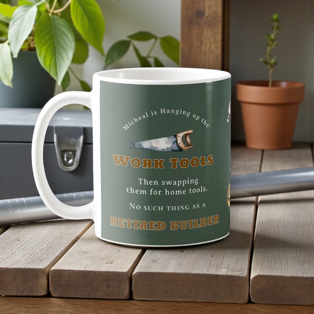 Caneca De Café Presente Divertido de Aposentadoria Construtor Mar (Criador carregado)