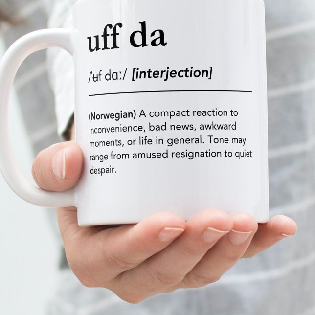 Caneca De Café Presente Divertido de Herança Norueguesa Uff Da No (Criador carregado)