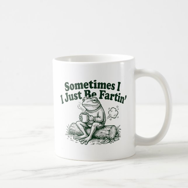 Caneca De Café Presente Divertido de Sapo Excêntrico, Às Vezes Eu (Direita)