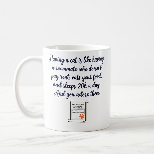 Caneca De Café Presente Divertido para Donos de Gatos (Esquerda)
