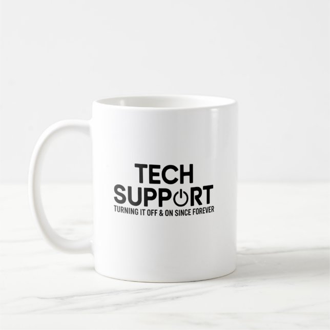 Caneca De Café Presente Divertido para Profissional de Suporte Té (Esquerda)