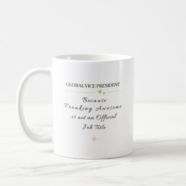 Caneca De Café Presente Divertido para Vice-Presidente Global (Esquerda)