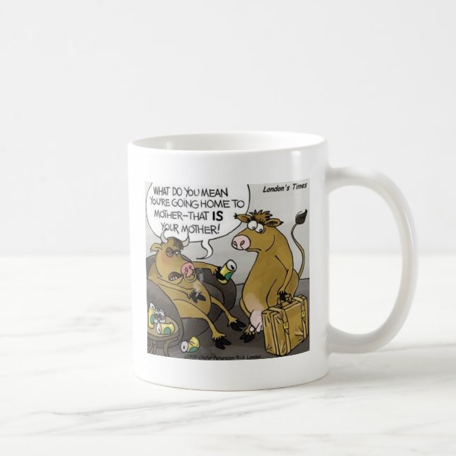 Caneca De Café Presente Divórcio Vaca Touro Engraçado Cartoon & C (Direita)