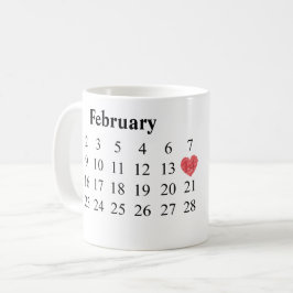 Caneca De Café Presente do aniversário - calendário & anéis