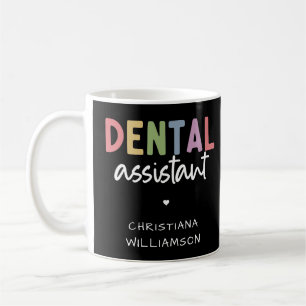 Caneca De Café Presente do Assistente Dental de Nome Personalizad