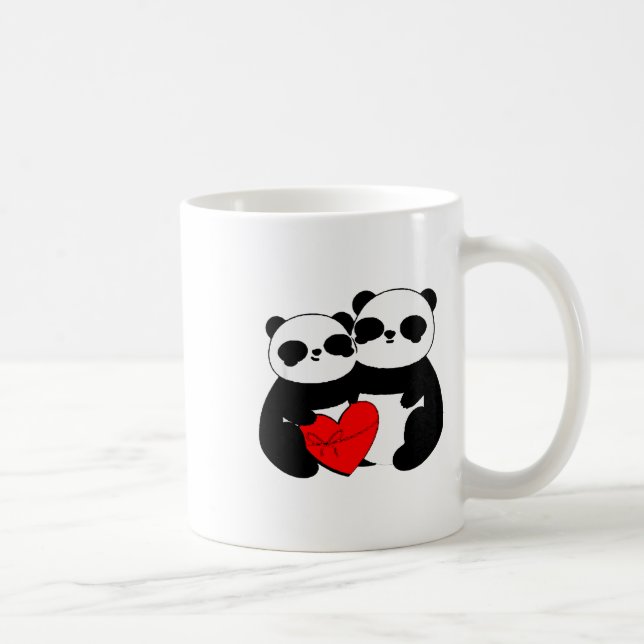 Caneca De Café Presente do Dia dos Namorados do Panda Fofo Casal  (Direita)