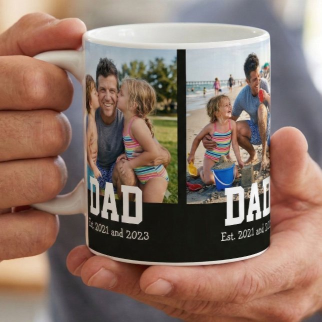 Caneca De Café Presente do Dia dos Pais com Fonte Negrita Preta D (Criador carregado)