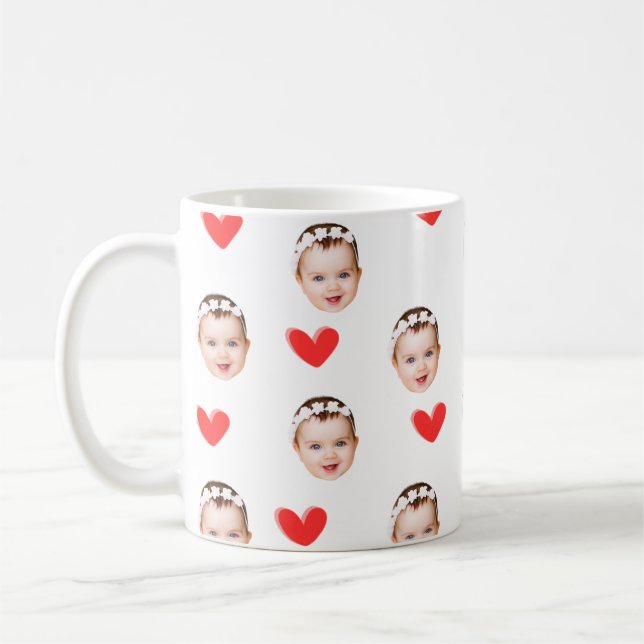 Caneca De Café Presente do Dia dos Pais com rosto de bebê persona (Esquerda)