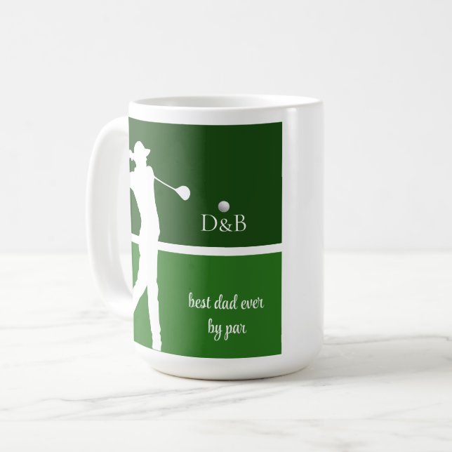 Caneca De Café presente do dia dos pais golfe, melhor pai do mund (Frente Esquerda)