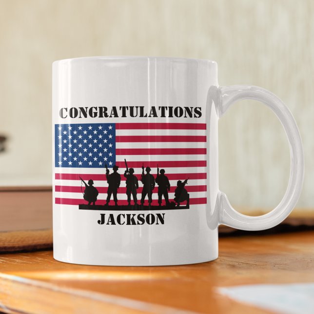 Caneca De Café Presente do Exército Personalizado Americano (Criador carregado)