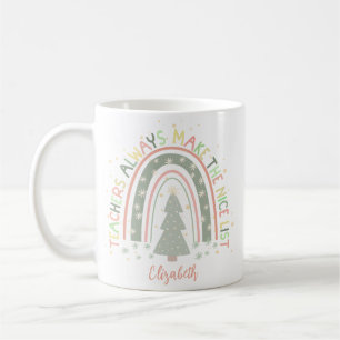 Caneca De Café Presente dos Professores Arco-íris de Natal Person