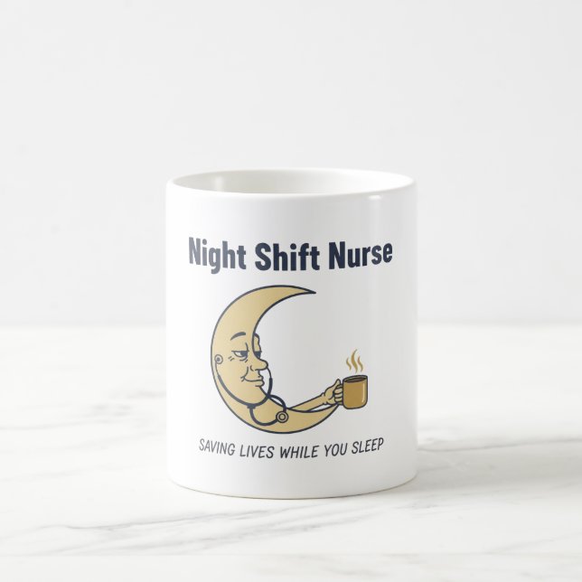 Caneca De Café Presente Enfermeira Noturno Engraçado — Salvando V (Centro)