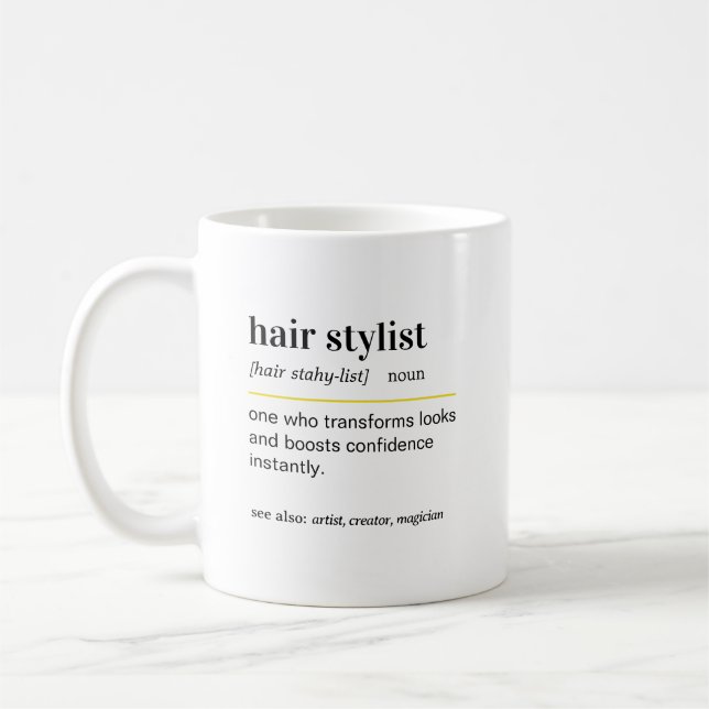 Caneca de café presente engraçada para cabeleireir (Esquerda)
