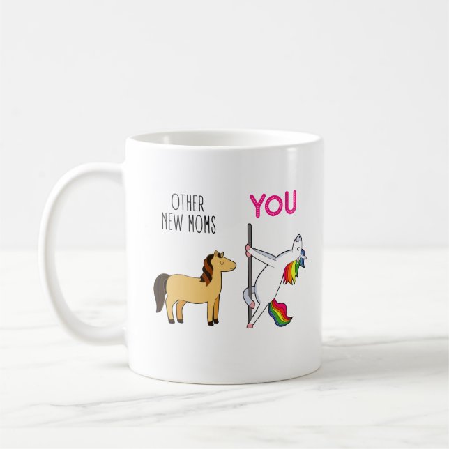 Caneca De Café Presente engraçado de chuvada de bebê Unicórnio pa (Esquerda)