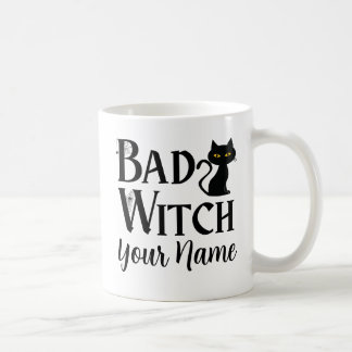 Caneca De Café Presente engraçado de Halloween de bruxa ruim gato