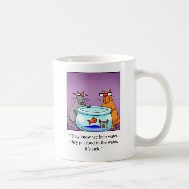 Caneca De Café Presente Engraçado de Humor Mug Gato (Direita)