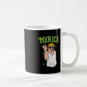 Caneca De Café Presente engraçado de maconheiro Merica Trump fuma
