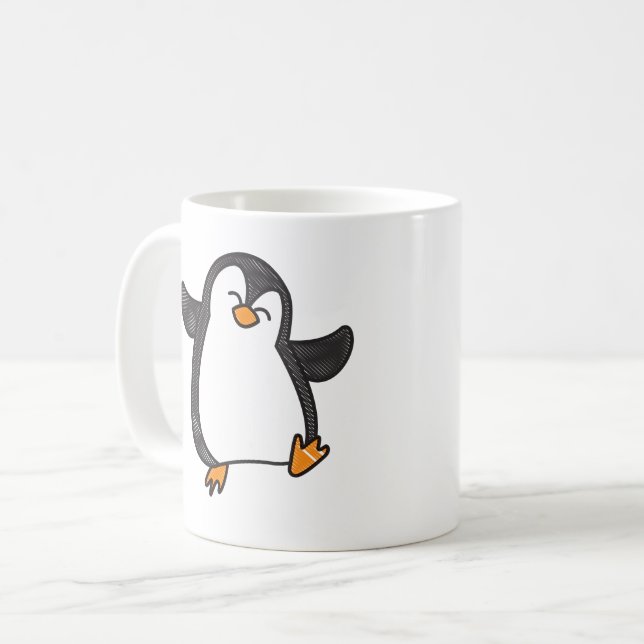 Caneca De Café presente engraçado de pinguim de férias intermináv (Frente Esquerda)