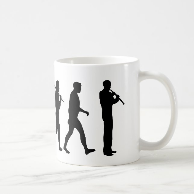Caneca De Café Presente engraçado do humor do Oboist da evolução (Direita)