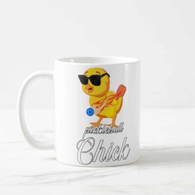 Caneca De Café Presente Engraçado no pintinho Pickleball (Esquerda)