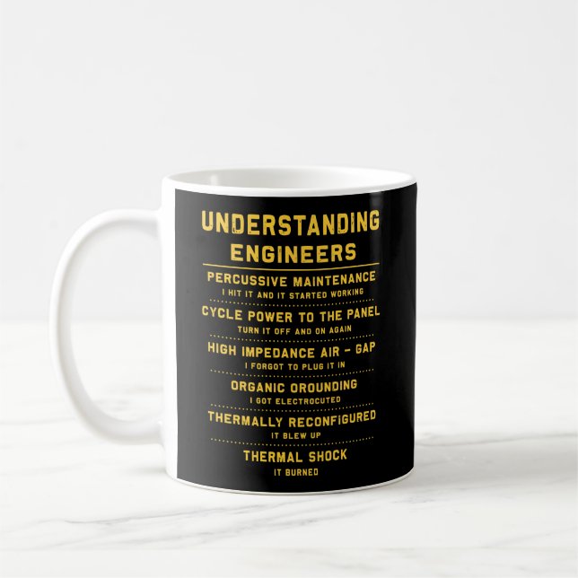 Caneca De Café Presente Entendendo Engenheiros Engraçado (Esquerda)