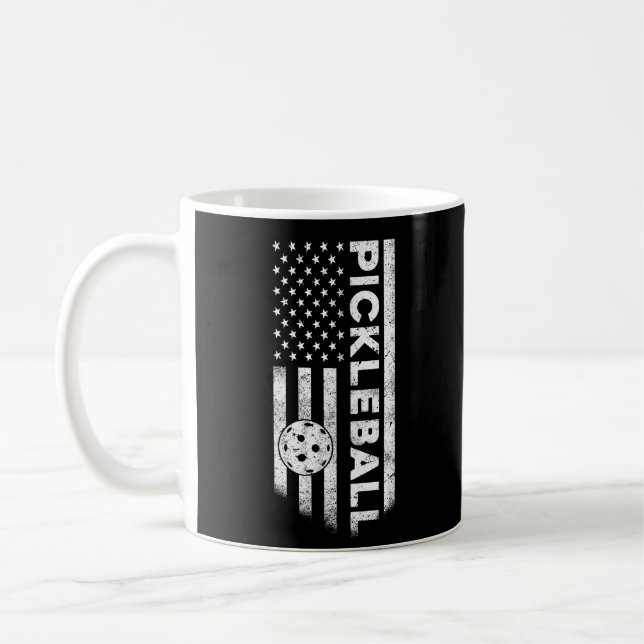Caneca De Café Presente Esportivo para Amante de Pickleball com B (Esquerda)