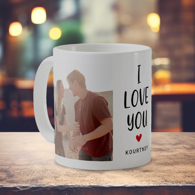 Caneca De Café Presente 'EU TE AMO' Foto Fofa 2 (Criador carregado)