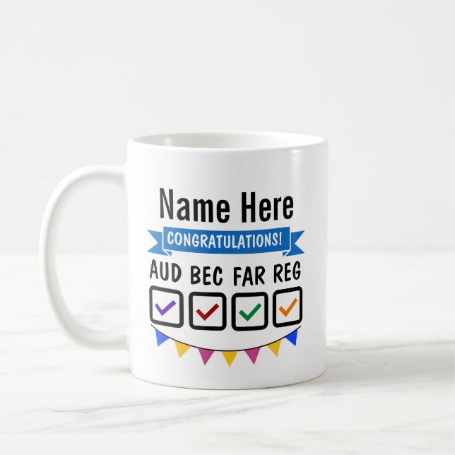 Caneca De Café Presente Exame CPA Licença Contador Público Certif (Esquerda)