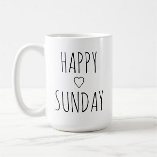Caneca De Café Presente 'Feliz Domingo' Elegante Encantador e Ins