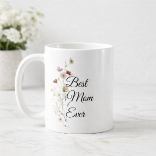 Caneca De Café Presente Floral Elegante para Mãe