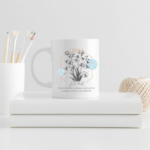 Caneca De Café Presente Floral Libra Zodíaco Bluebell Astrologia 