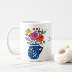 Caneca De Café Presente Floral Personalizado com Nome para Mãe Am