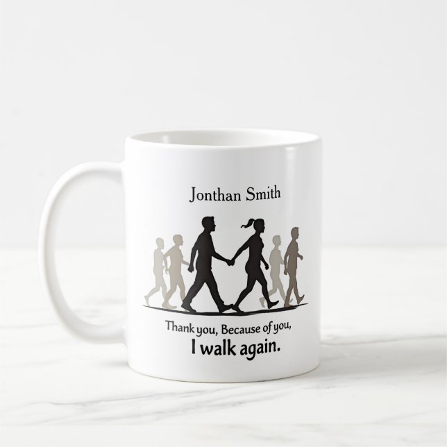 Caneca De Café Presente Gráfico de Agradecimento ao Fisioterapeut (Esquerda)