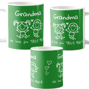 Caneca De Café Presente Gráfico Divertido de Natal Amo Você Vovó