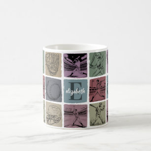 Caneca De Café Presente Inicial de Beisebol Personalizado Amante