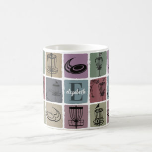 Caneca De Café Presente Inicial de Disco de Golfe Personalizado p
