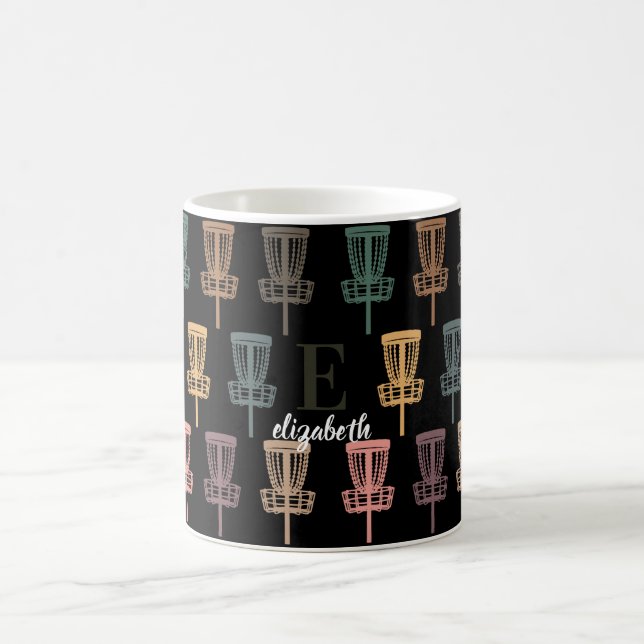 Caneca De Café Presente Inicial de Disco de Golfe Personalizado p (Centro)