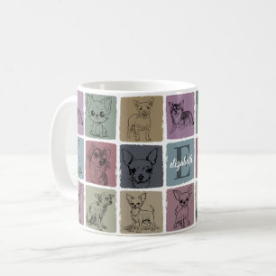 Caneca De Café Presente Inicial Personalizado Chihuahua Presente