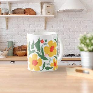 Caneca De Café Presente Inspirador para Professora de Flores Abst