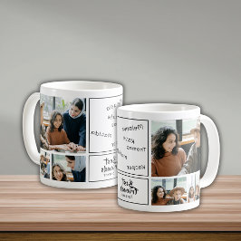 Caneca De Café Presente Lembrança 6 Colagem de Fotos Amigos Íntim