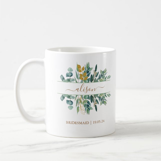 Caneca De Café Presente Lembrança Elegante Dourado Eucalipto para (Esquerda)