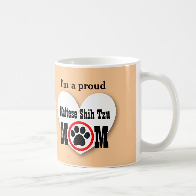 Caneca De Café Presente MALTÊS B09 do impressão da pata do amante (Direita)
