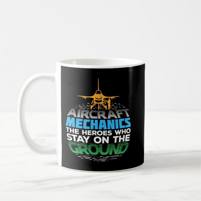 Caneca De Café Presente Mecânico Da Aeronave Para Mecânica Da Aer (Esquerda)