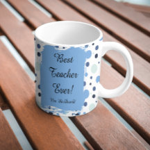 Presente melhor professora já com bolinhas azuis