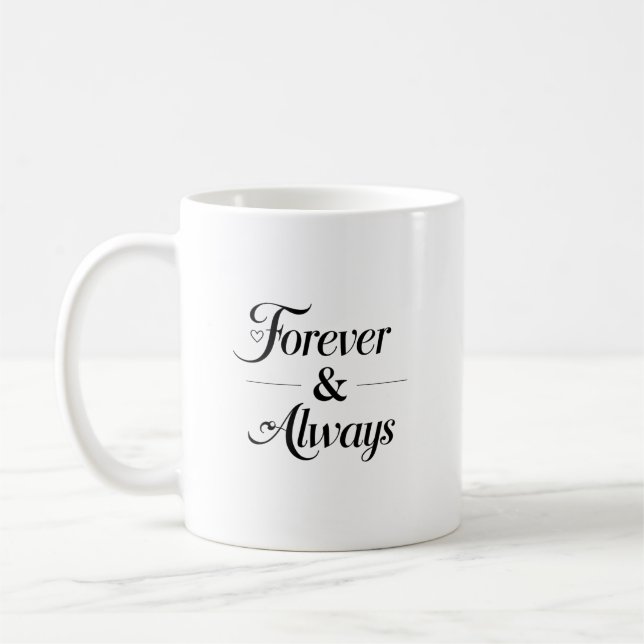 Caneca De Café Presente Minimalista Romântico para Sempre (Esquerda)