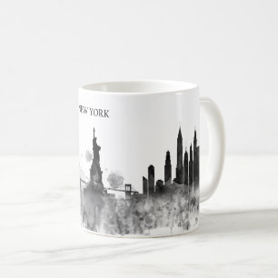 Caneca De Café Presente mínimo do preto da aguarela da skyline de