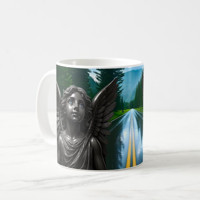 Caneca De Café Presente Místico Anjo Escuro (Frente Esquerda)