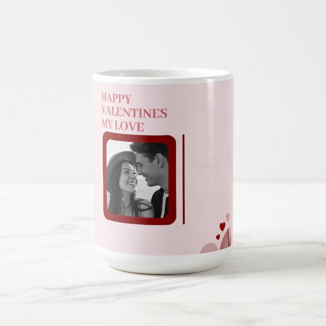 Caneca De Café Presente Moderno de Dia dos Namorados em Vermelho  (Centro)