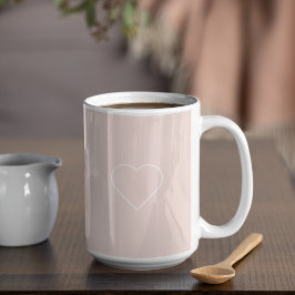 Caneca De Café Presente Moderno, Rosa e Coração Minimalista, Boni