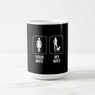 Caneca De Café Presente no cão Sua Esposa - Minha Esposa Buldog
